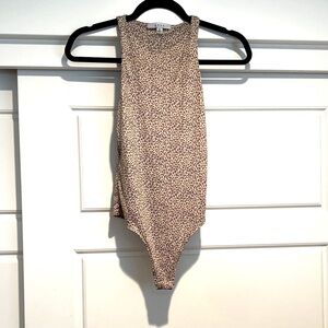 5/$25 Gaze Leopard Print Sleeveless Bodysuit